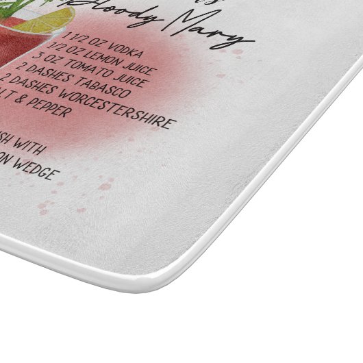 Bloody Mary Cocktail Recipe Gepersonaliseerd Snijplank (Hoek)