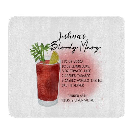 Bloody Mary Cocktail Recipe Gepersonaliseerd Snijplank (Voorkant)