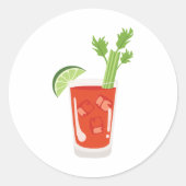 Bloody Mary Cocktail Ronde Sticker (Voorkant)