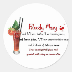 Bloody Mary Drink Recipe Ronde Sticker