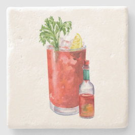 Bloody Mary en hete saus Stenen Onderzetter