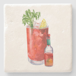 Bloody Mary en hete saus Stenen Onderzetter