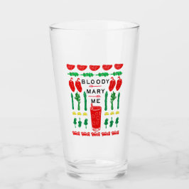 Bloody Mary Glass - Block Print Design Glas