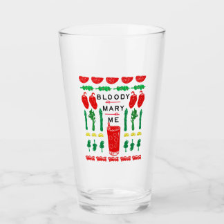 Bloody Mary Glass - Block Print Design Glas