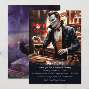"Bloody Mary Iedereen?, Vampier Halloween Feest Kaart