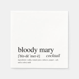 Bloody Mary Modern Quote Black Typography Cocktail Servet