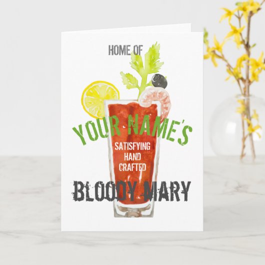 Bloody Mary Personalized Kaart (Gele Bloem)