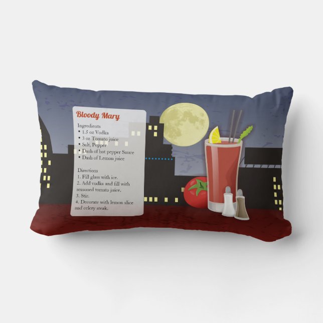 Bloody Mary Recept Kussen (Achterkant)