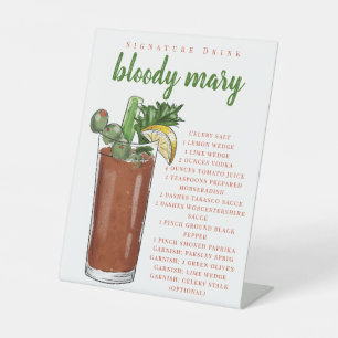 Bloody Mary Recept Signature Drink Reclamebord Met Voetstuk