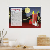 Bloody Mary Recipe Poster (Keuken)