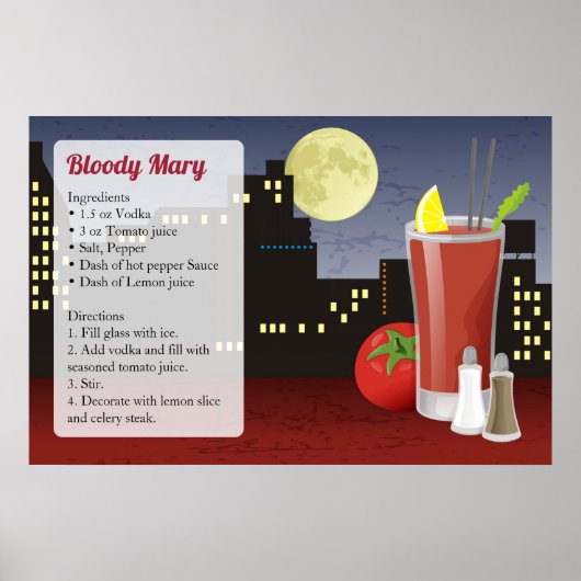Bloody Mary Recipe Poster (Voorkant)