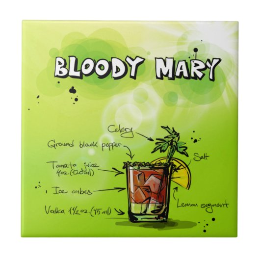 Bloody Mary Recipe Tegeltje (Voorkant)