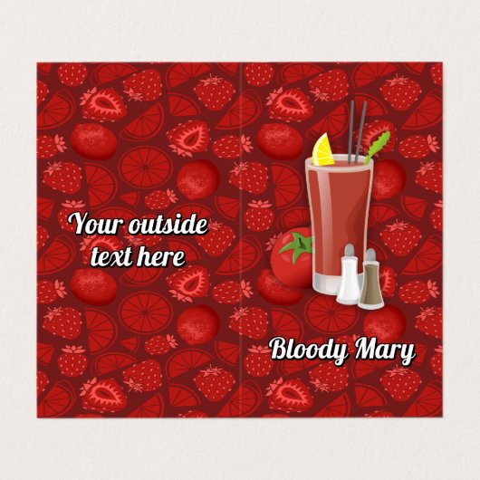 Bloody Mary Recipe Visitekaartje (Buitenkant ongevouwen)
