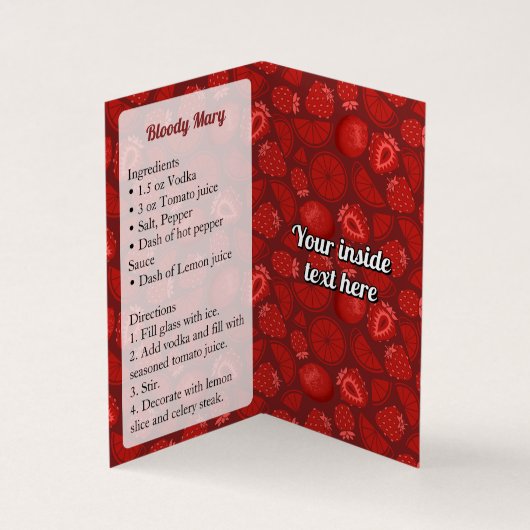 Bloody Mary Recipe Visitekaartje (Binnen)