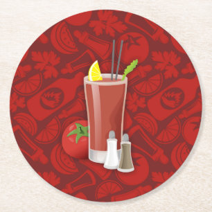 Bloody Mary Ronde Kartonnen Onderzetter