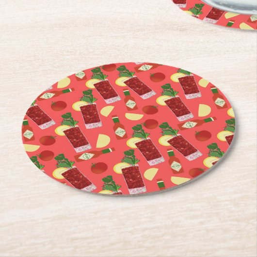 Bloody Mary Ronde Kartonnen Onderzetter (Gebogen)