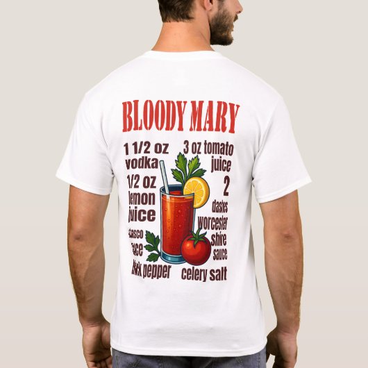 Bloody Mary T-Shirt – Bold Brunch Cocktail  (Achterkant)