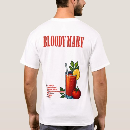 Bloody Mary T-Shirt – Bold Brunch Cocktail (Achterkant)