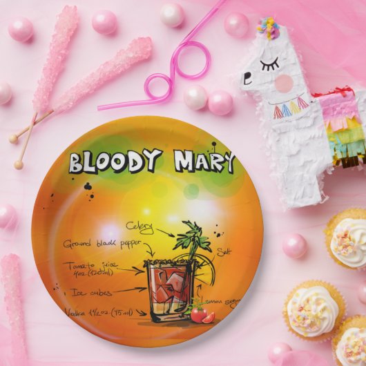 Bloody Mary-Tangerine Background Paper-Bord Papieren Bordje (Feest)