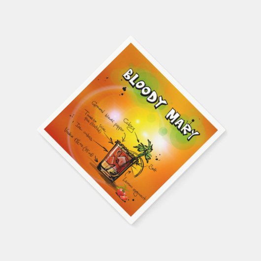 Bloody Mary-Tangerine Background Paper Napkin Servet (Hoek)