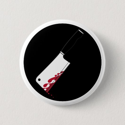 Bloody Meat Cleaver Badge Ronde Button 5,7 Cm (Voorkant)