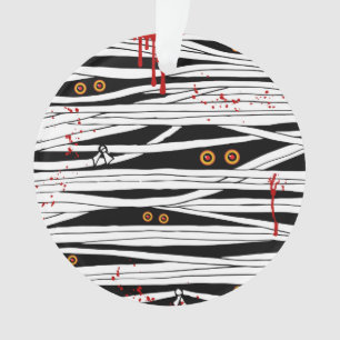 Bloody Mummy Bandages en Creepy Eyes Halloween Ornament