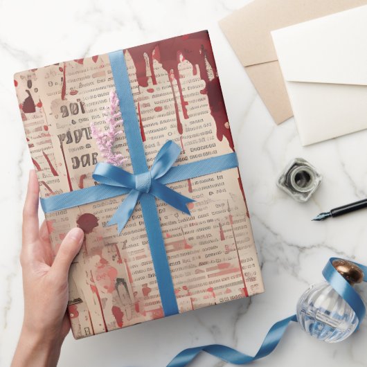 Bloody Newspaper Print Cadeaupapier (Geschenken)