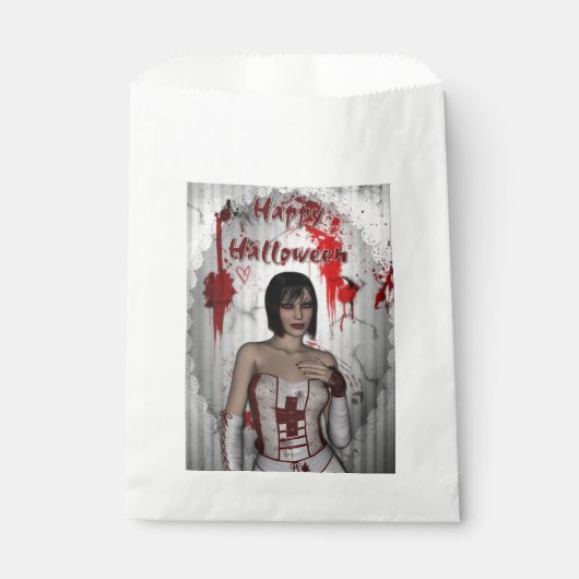 Bloody Nurse Halloween Bedankzakje (Voorkant)