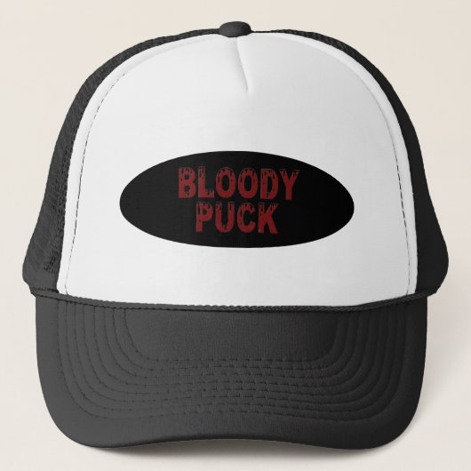 Bloody Puck zwarte trucker hoed Pet (Voorkant)