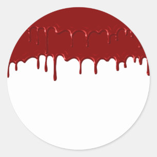 Bloody Red Drips Halloween Feest Ronde Sticker