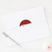 Bloody Red Drips Halloween Feest Ronde Sticker (Envelop)