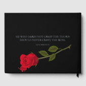 Bloody Roos Elegant Zwart Gotisch Bruiloft Gastenboek (Achterkant)