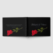Bloody Roos Elegant Zwart Gotisch Bruiloft Gastenboek (Volledig)