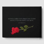 Bloody Roos Elegant Zwart Gotisch Bruiloft Gastenboek (Achterkant)