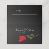 Bloody Roos Elegant Zwart Gotisch Bruiloft Plaatskaartje (Buitenkant ongevouwen)