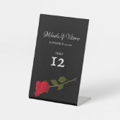 Bloody Roos Elegant Zwart Gotisch Bruiloft Reclamebord Met Voetstuk (Voorkant)