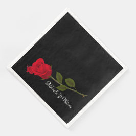Bloody Roos Elegant Zwart Gotisch Bruiloft Servet