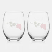 Bloody Roos Elegant Zwart Gotisch Bruiloft Wijnglas Zonder Voet (Achterkant)