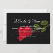 Bloody Roos Elegant Zwart Gotische bruiloft Kaart (Voorkant)