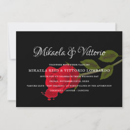 Bloody Roos Elegant Zwart Gotische bruiloft Kaart