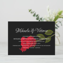 Bloody Roos Elegant Zwart Gotische bruiloft Kaart
