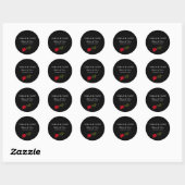 Bloody Roos elegante zwarte gotische bruiloft Dank Ronde Sticker (Vel)