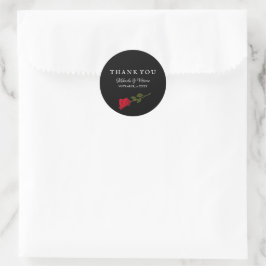 Bloody Roos elegante zwarte gotische bruiloft Dank Ronde Sticker