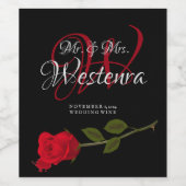 Bloody Roos elegante zwarte gotische bruiloft Wijn Etiket (Enkel label)