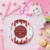 Bloody schijven Halloween Red Scary Papieren Bordje (Feest)