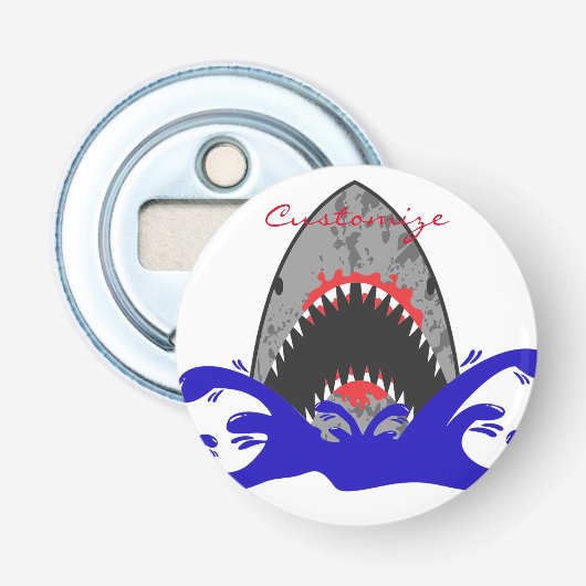 Bloody Shark Jaws Thunder_Cove Button Flesopener (Voorkant)