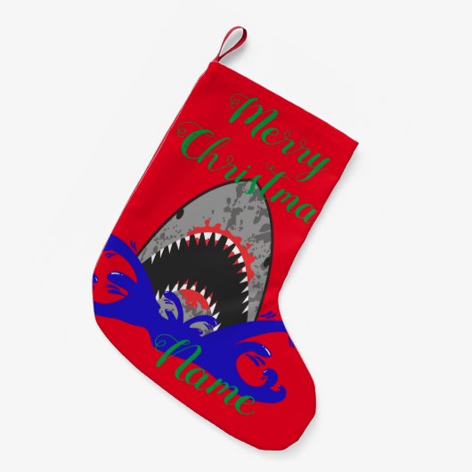 Bloody Shark Jaws Thunder_Cove Kleine Kerstsok (Voorkant (Hangend))