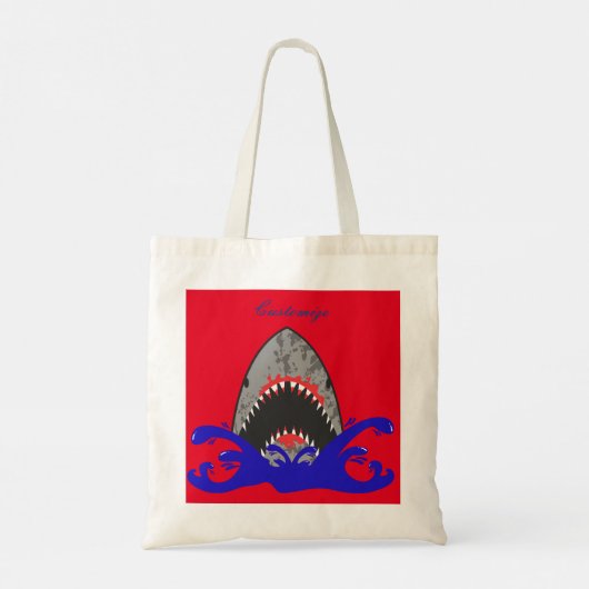 Bloody Shark Jaws Thunder_Cove Tote Bag (Achterkant)