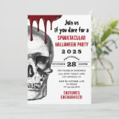 Bloody Skull Adult Halloween Scary Costume Party Kaart (Staand voorkant)