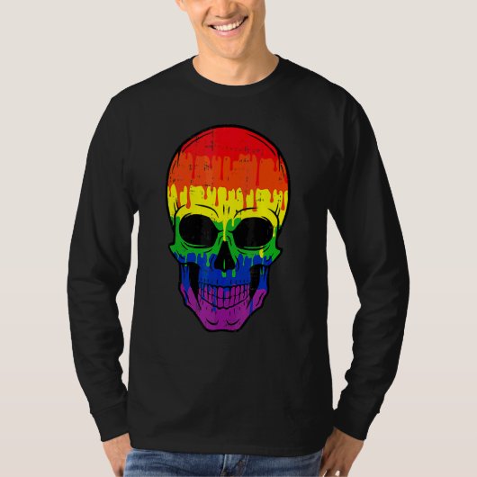 Bloody Skull LGBT Gay Pride Kostuum Gemakkelijk Ha T-shirt (Voorkant)